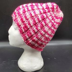 Hand Knit Hat Tones of Pink Adult Small